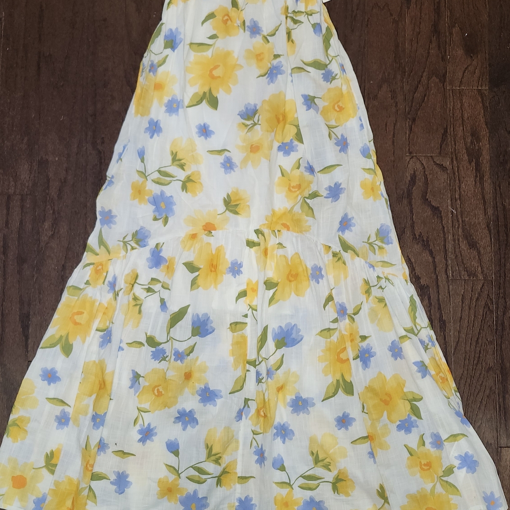 Billabong Floral Maxi Dress Yellow and Blue NWT